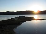 camped on horseshoe inlet port davy track south-west tasmania