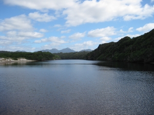 Louisa River just before it reaches the sea at Louisa Bay