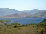 view of the bathrust narrows and bathurst harbour from the port davey track tasmania